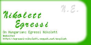 nikolett egressi business card
